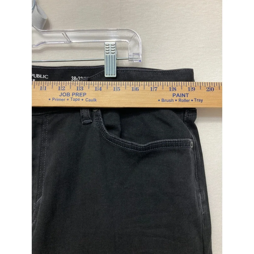 NWT Banana Republic Mens Traveler Jeans 38x32 Straight Fit Black Stretch